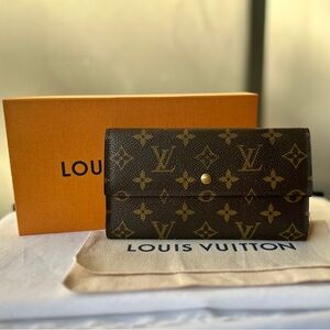 LOUIS VUITTON Monogram SARAH Long Wallet Vintage 2000 Box Dust Bag